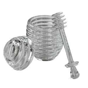 Clear Acrylic Beehive Honey Pot Jar with Dipper | Kitchen Storage Container